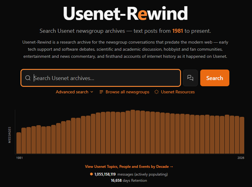 Usenet Rewind Website